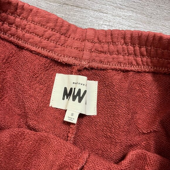 Madewell MDL Curved Hem MR Sweatshorts Weathered Brick Women’s Size S - Picture 4 of 6